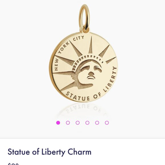 New York City JET SET CANDY charm NYC Statue of Liberty Gold Vermeil - Picture 1 of 7